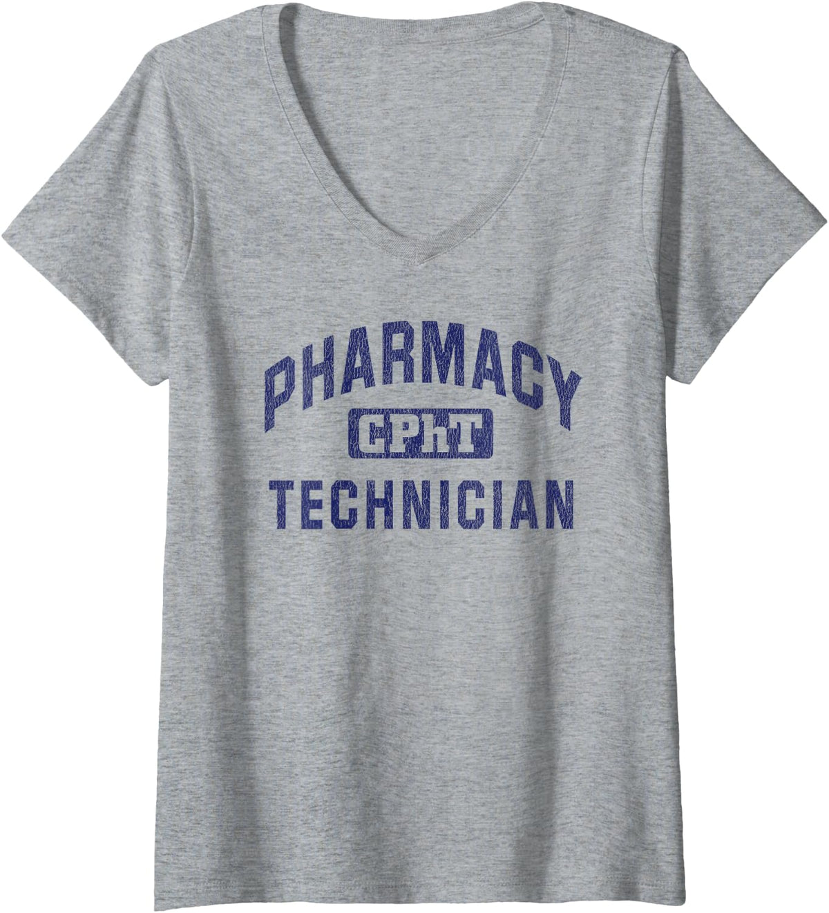 Women's CPhT Certified Pharmacy Technician V-Neck T-Shirt - Heather Grey