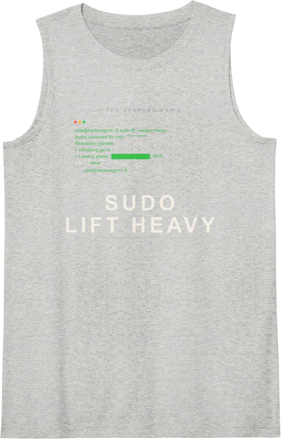 Sudo Lift Heavy Funny Linux Programmer Devops Coder Sleeveless Tank Top - Heather Grey