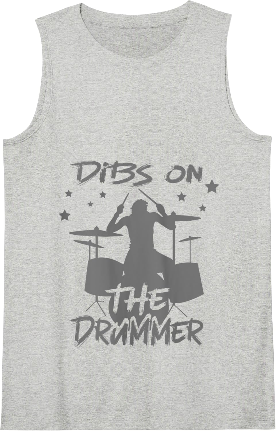 Womens Funny Music Dibs On The Drummer Drums Tank Top - Heather Grey