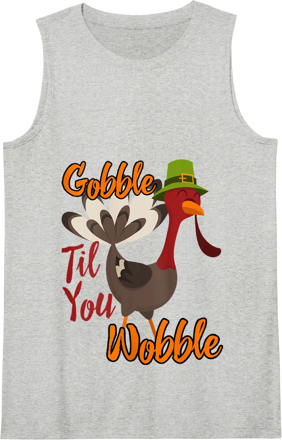 Womens Turkey Day Shirt Gobble Til You Wobble Thanksgiving Day Tank Top - Heather Grey