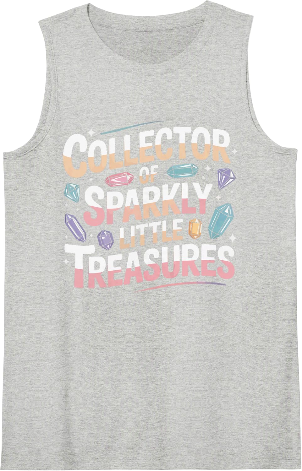 Crystal Collector Gems Precious Stones Gemstones Sleeveless Tank Top - Heather Grey