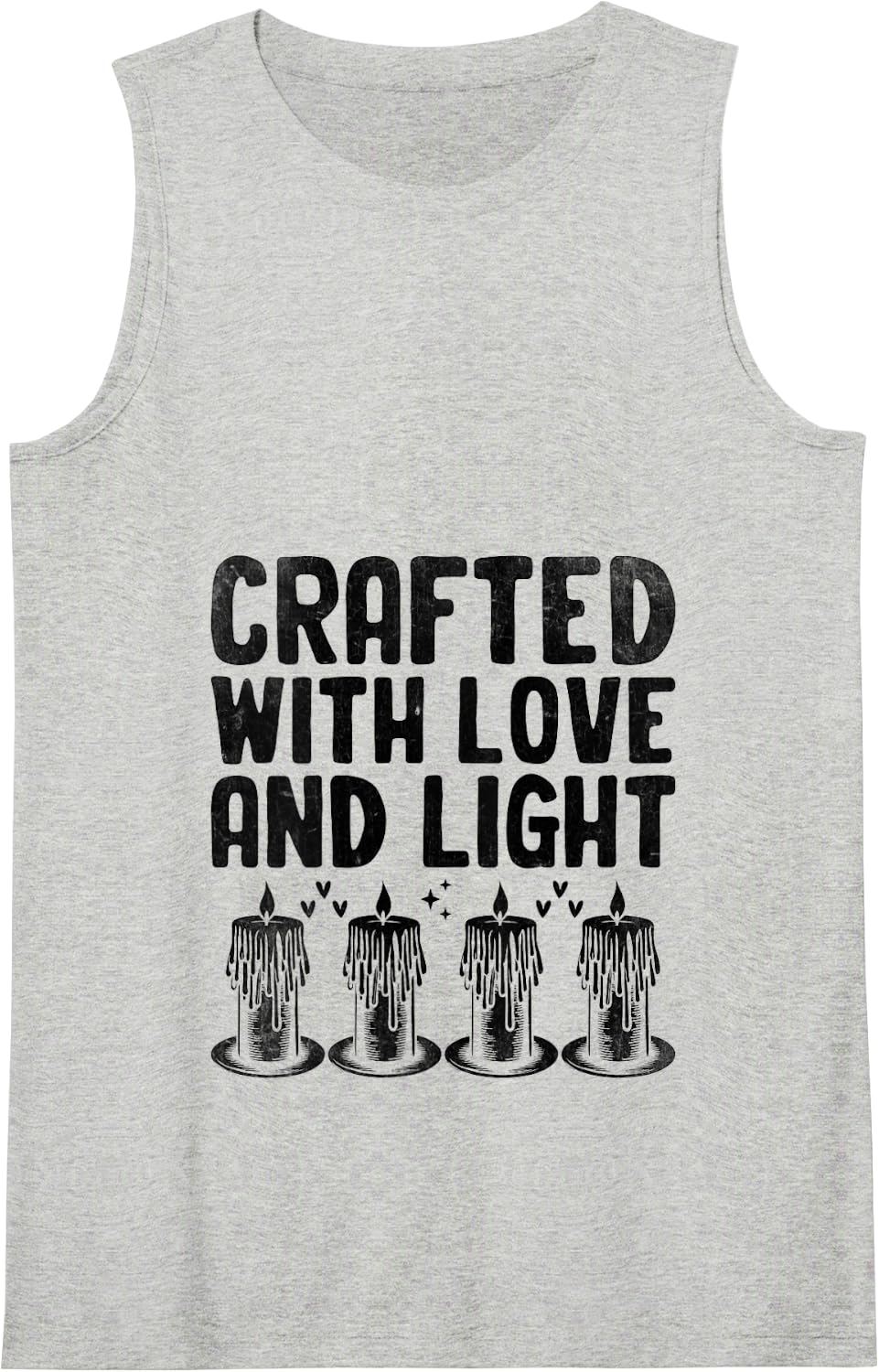 Crafted With Love And Light Candle Maker Wax Tank Top - Heather Grey