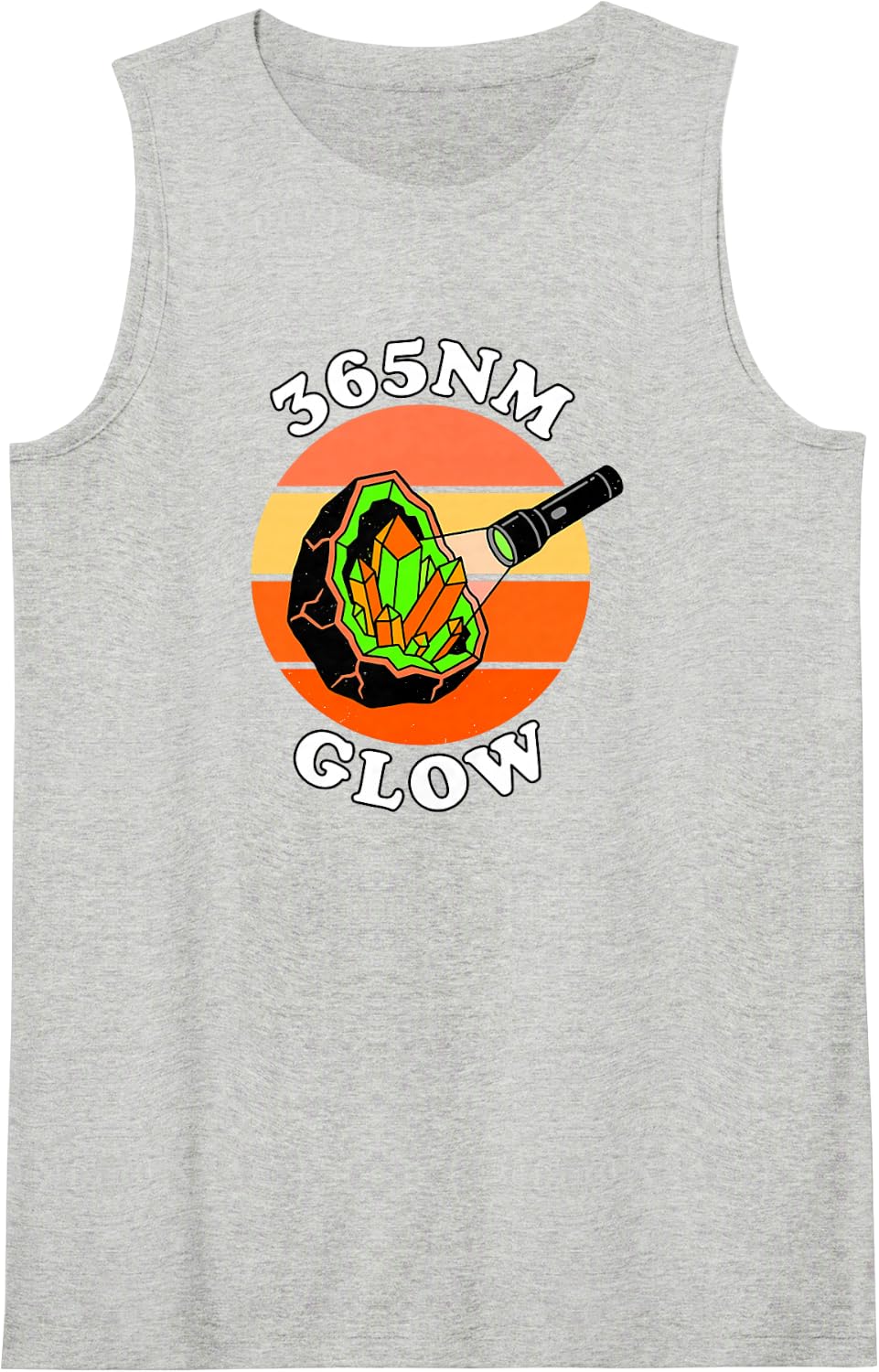 Rockhound Fluorescent Mineral Hunting 365nm UV Light Sleeveless Tank Top - Heather Grey