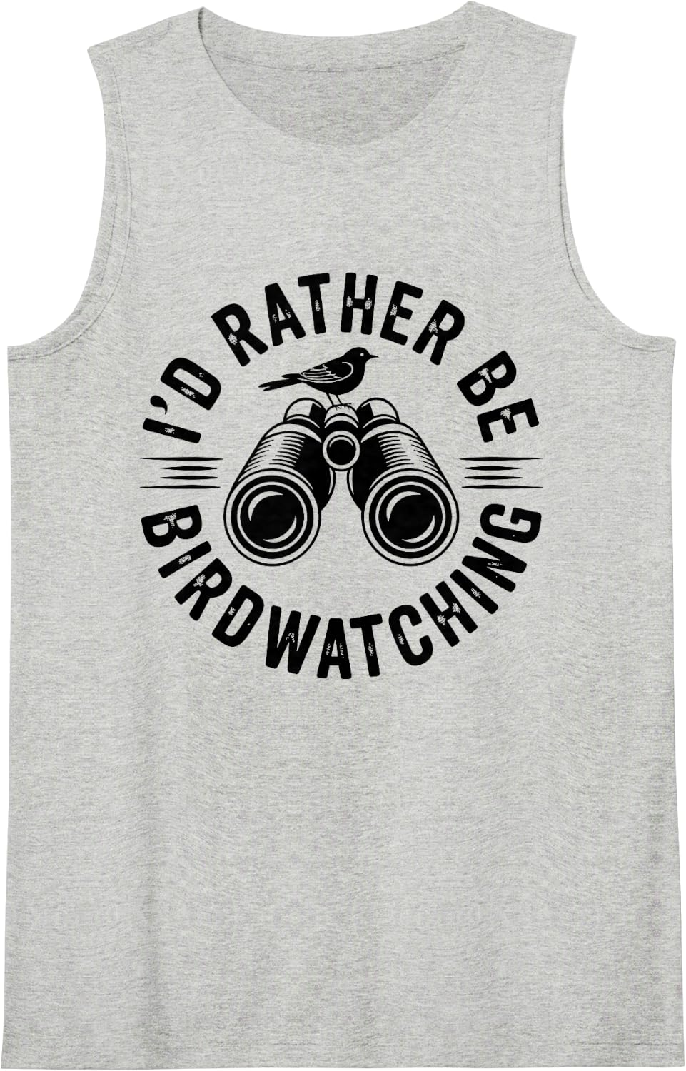 I'd Rather Be Birdwatching Funny Birder Sleeveless Tank Top - Heather Grey