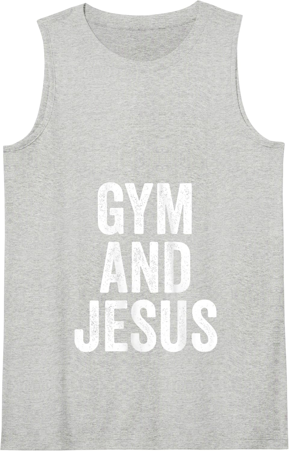 Gym and Jesus Christian Workout Weightlifting Fitness Tank Top - Heather Grey