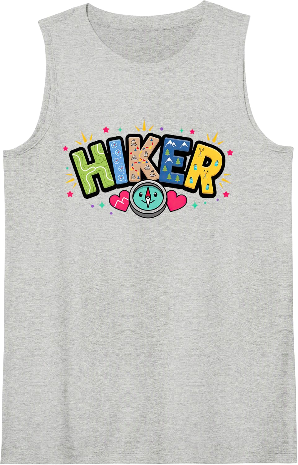 Solo Hiking Solitary Trekker Backpacking Alone Sleeveless Tank Top - Heather Grey