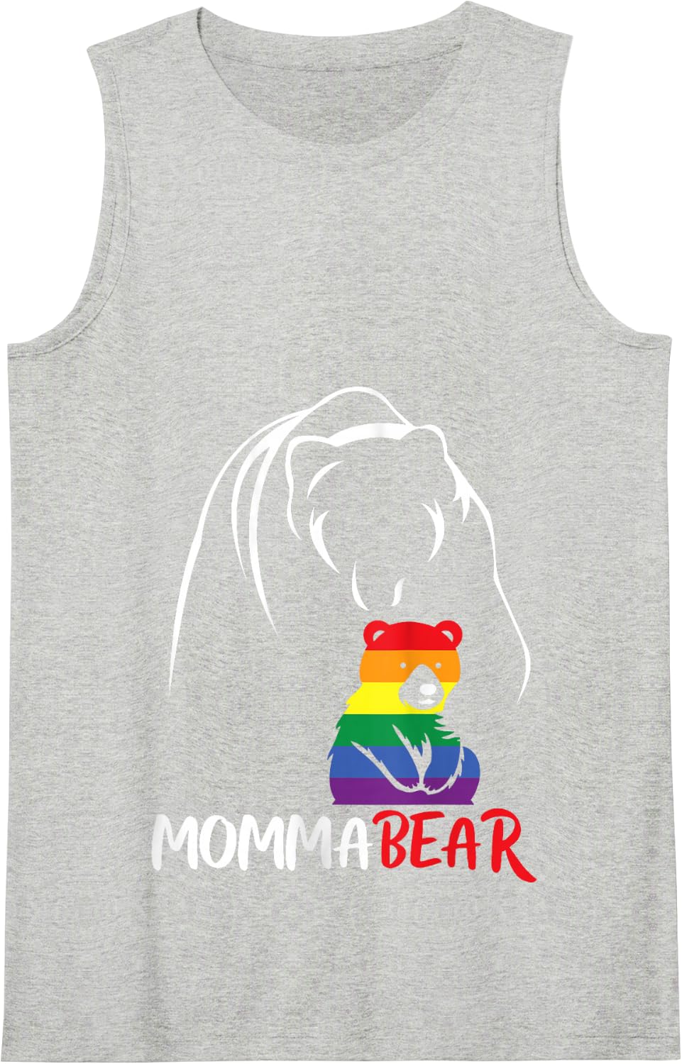 Momma Bear Pride Rainbow Mom Queer Gay Lesbian CSD LGBTQ+ Tank Top - Heather Grey