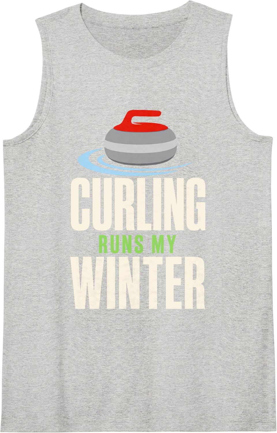 Curling Runs My Winter Sport Sleeveless Tank Top - Heather Grey