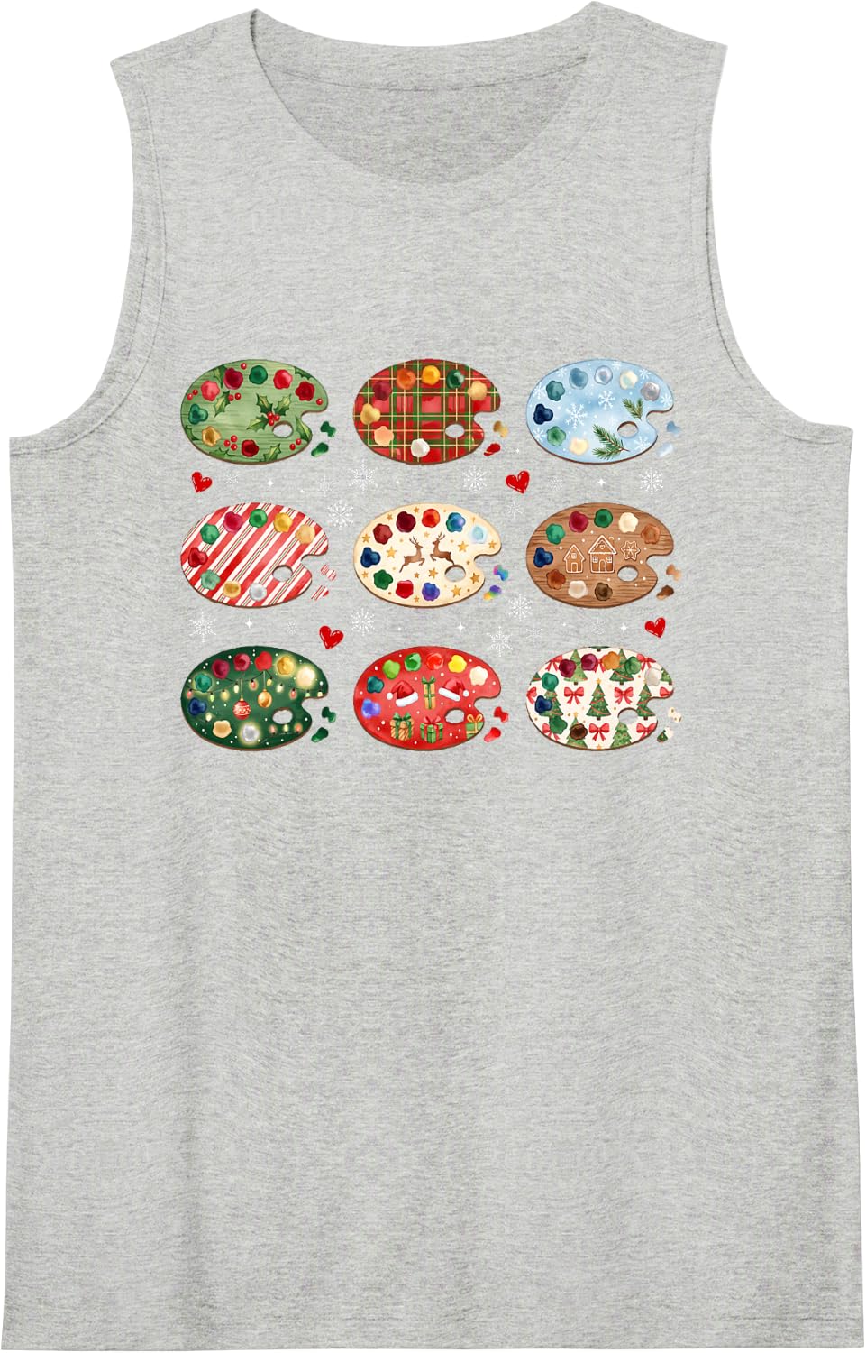 Art Christmas Art Teacher Xmas Party Art Teaching Sleeveless Tank Top - Heather Grey