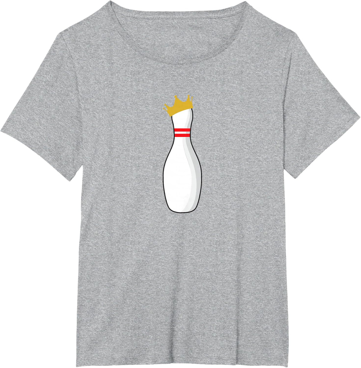 King Bowling Pin T-Shirt Funny Graphic Strikes & Turkeys Tee T-Shirt - Heather Grey