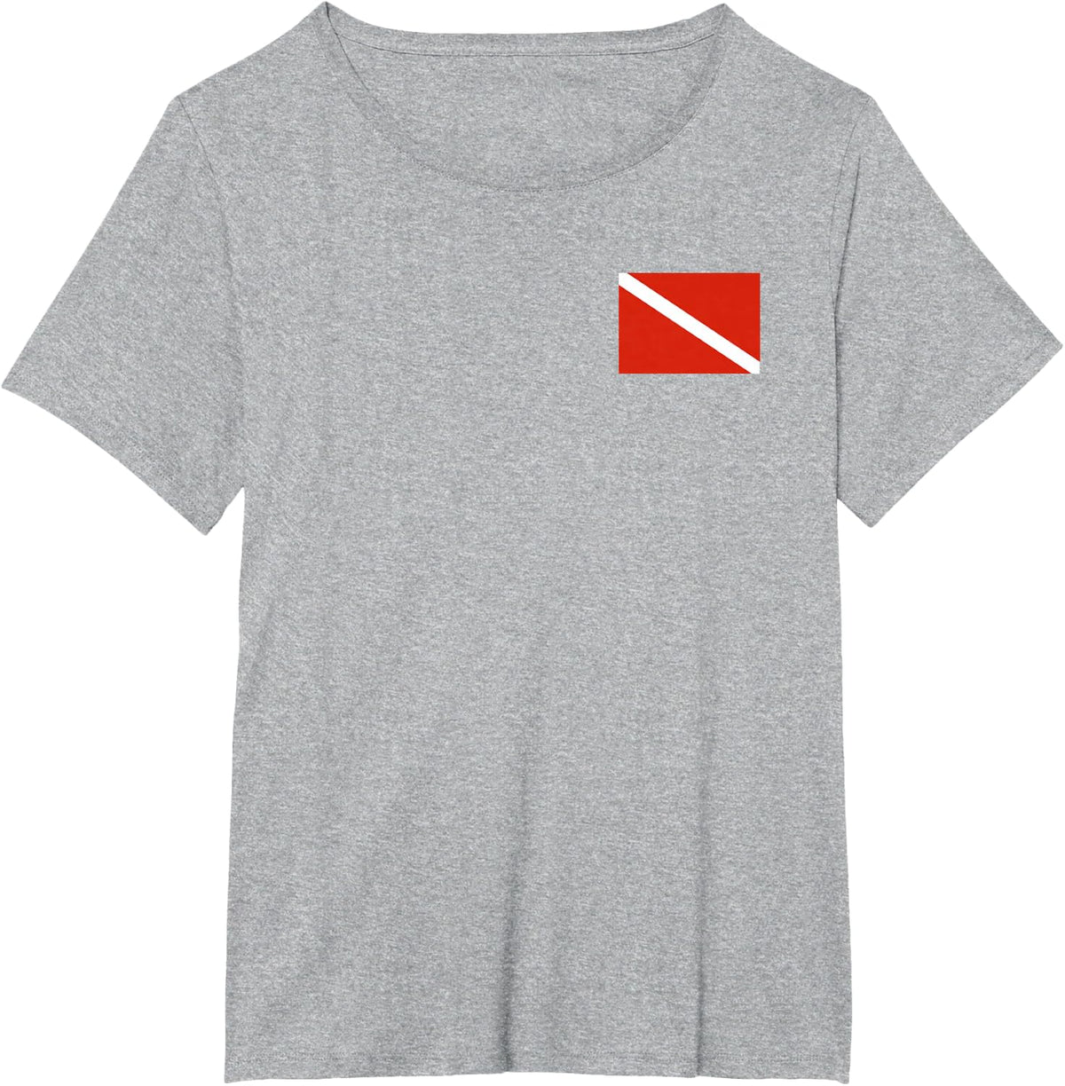 Diver Down Diving Flag T-Shirt - Heather Grey