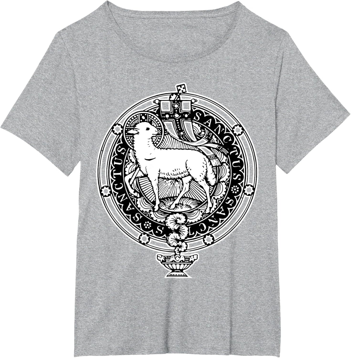 Sanctus Agnus Dei Lamb God Catholic Traditional Latin Mass T-Shirt - Heather Grey
