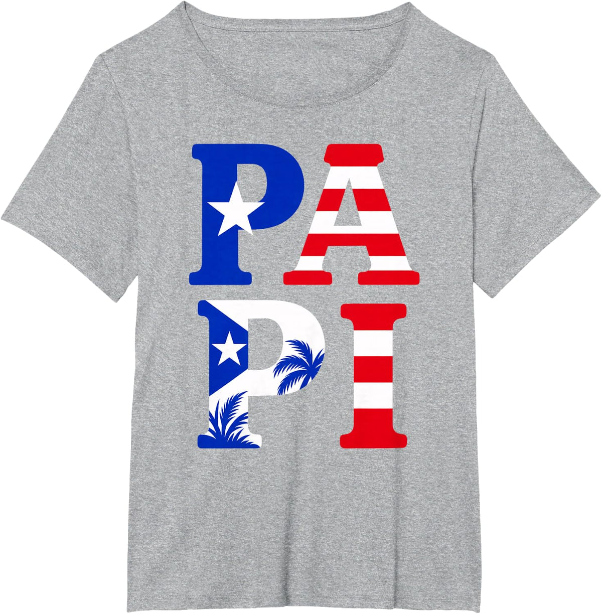 Papi Puerto Rican Dad Flag Kids T-Shirt - Heather Grey