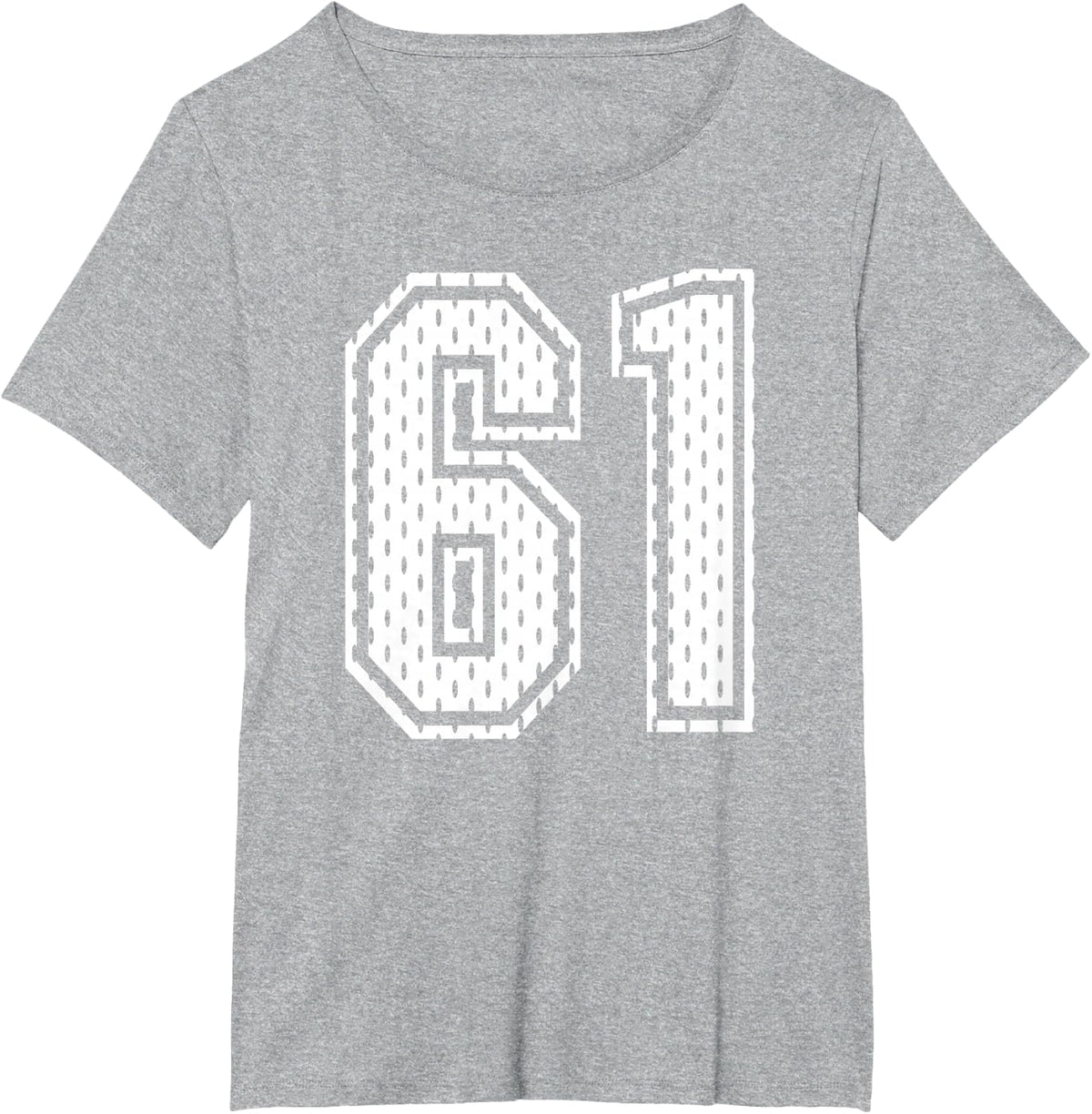 White Number 61 Sports Fan #61 Jersey Shirt Team Player T-Shirt - Heather Grey