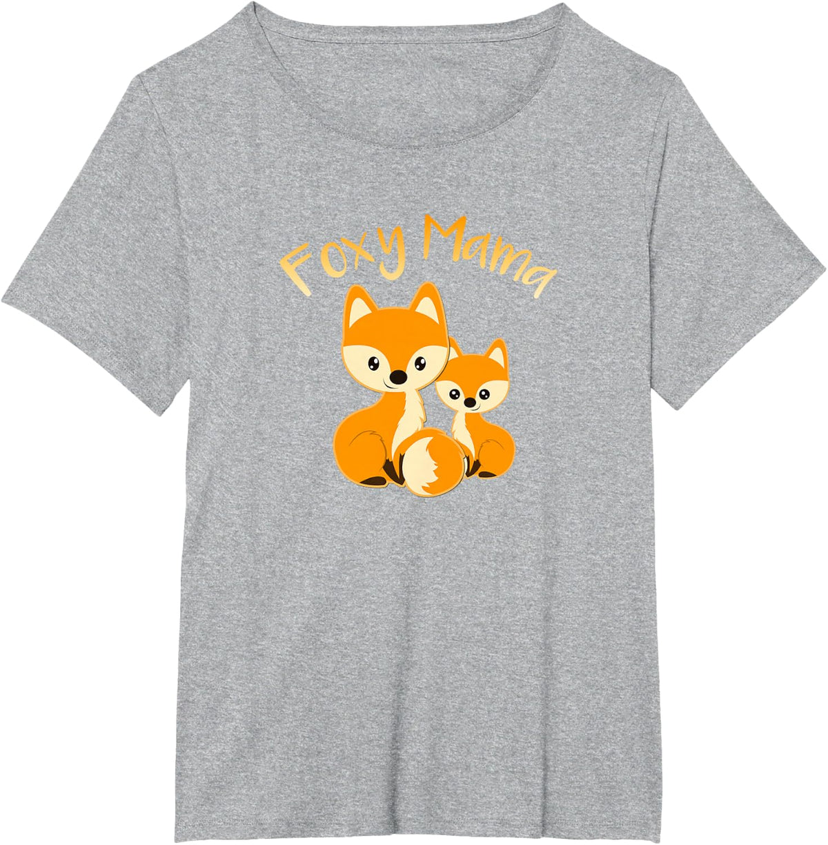 Foxy Mama Funny Mom Quote Mother Daughter Foxes Cute Graphic T-Shirt - Heather Grey