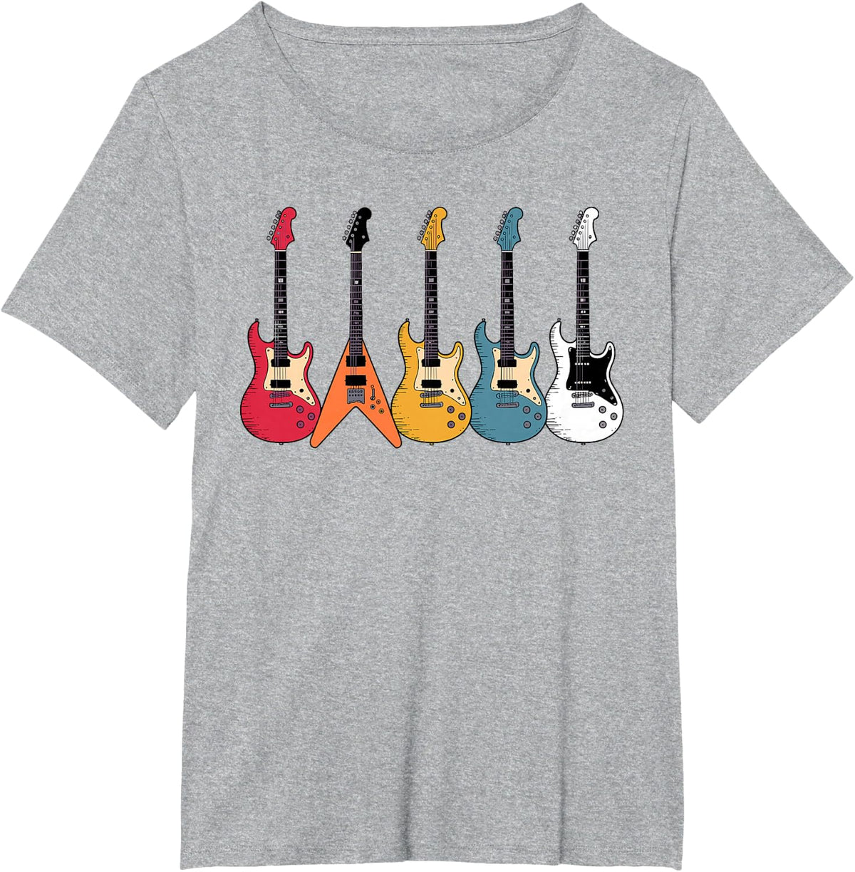 Funny Guitar Design for Men Women Guitarist Guitar Player T-Shirt - Heather Grey