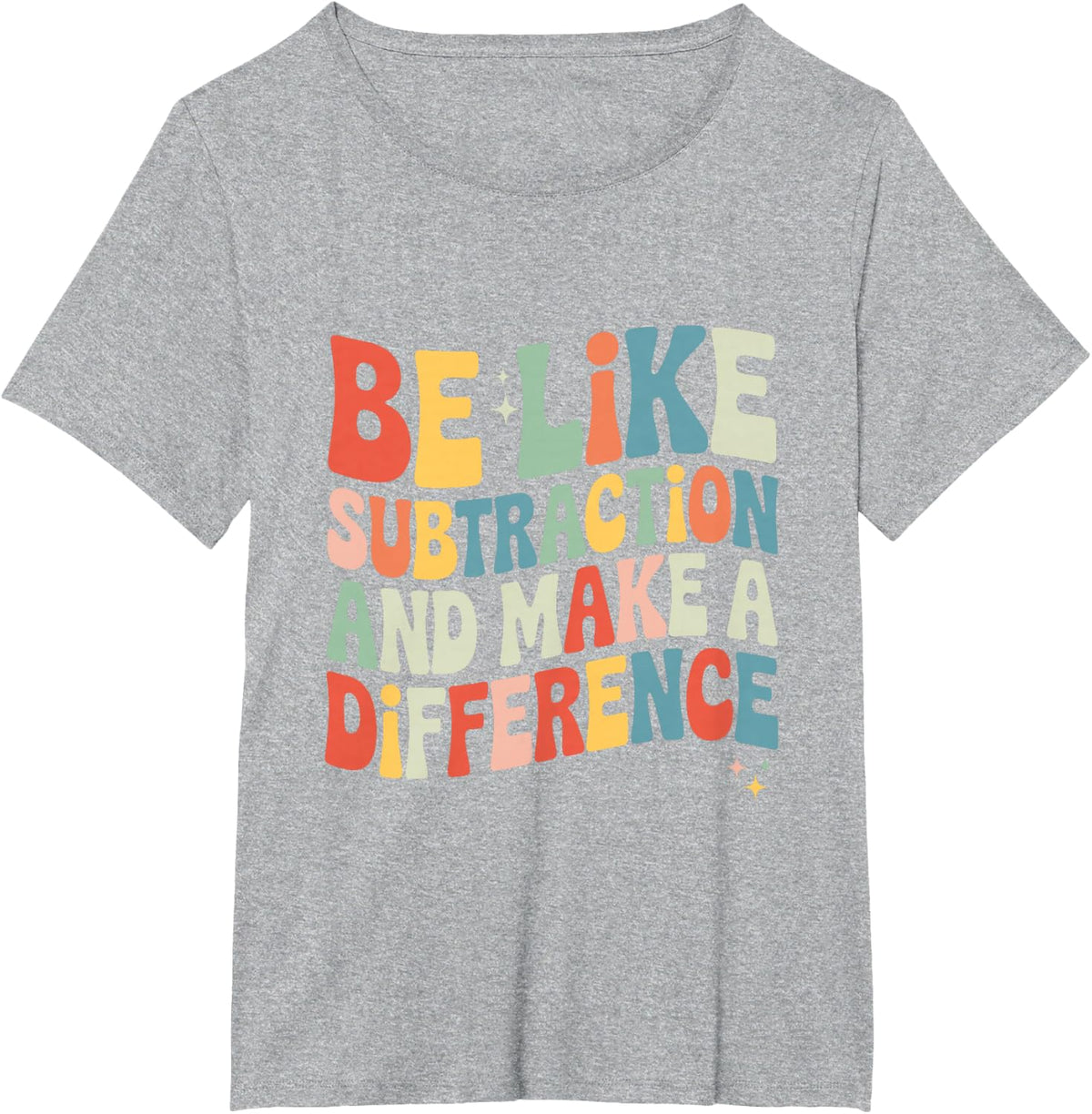 Be Like Subtraction and Make A Difference Math Teacher Women T-Shirt - Heather Grey