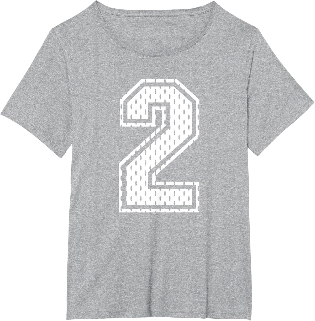 White Number 2 Sports Fan #2 Jersey Shirt Team Player T-Shirt - Heather Grey