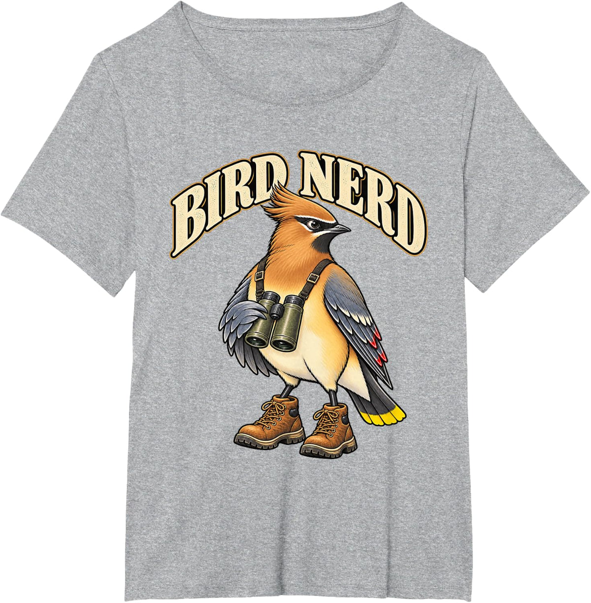 Bird Nerd Vintage Birdwatching Birder Binoculars Humor T-Shirt - Heather Grey