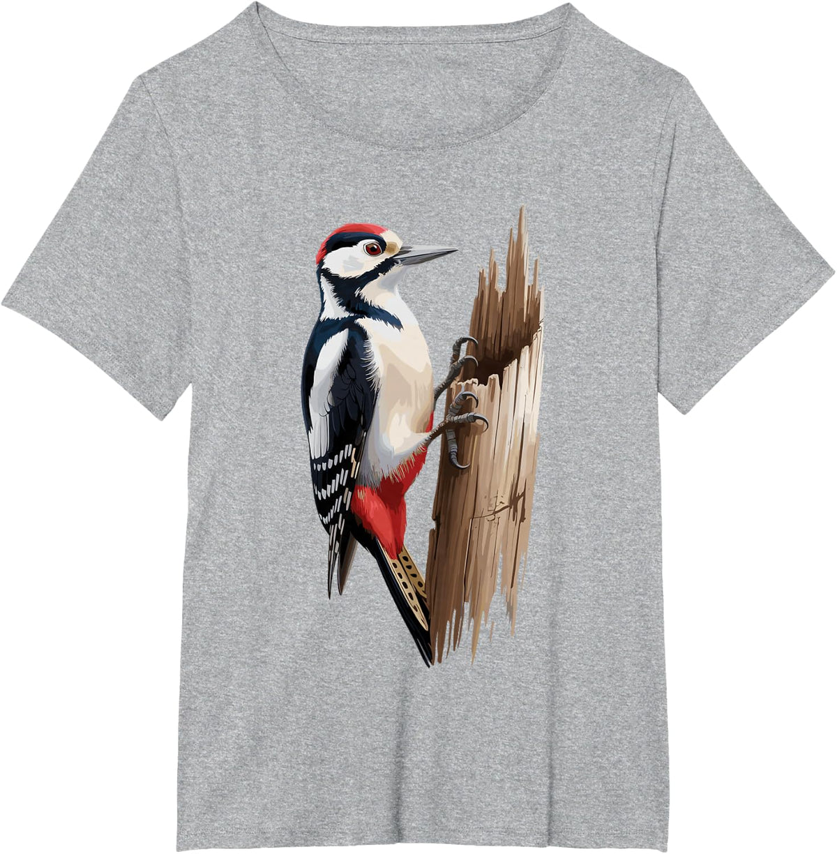 Funny Woodpecker Art for Men Women Birdwatching Woodpecker T-Shirt - Heather Grey
