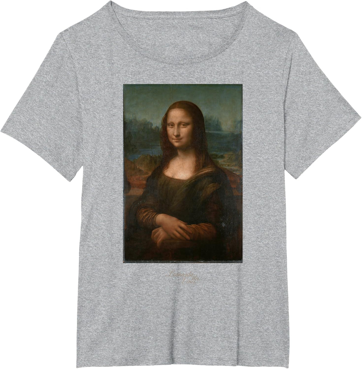 Leonardo da Vinci Mona Lisa Painting Art Teacher Gift Outfit T-Shirt - Heather Grey