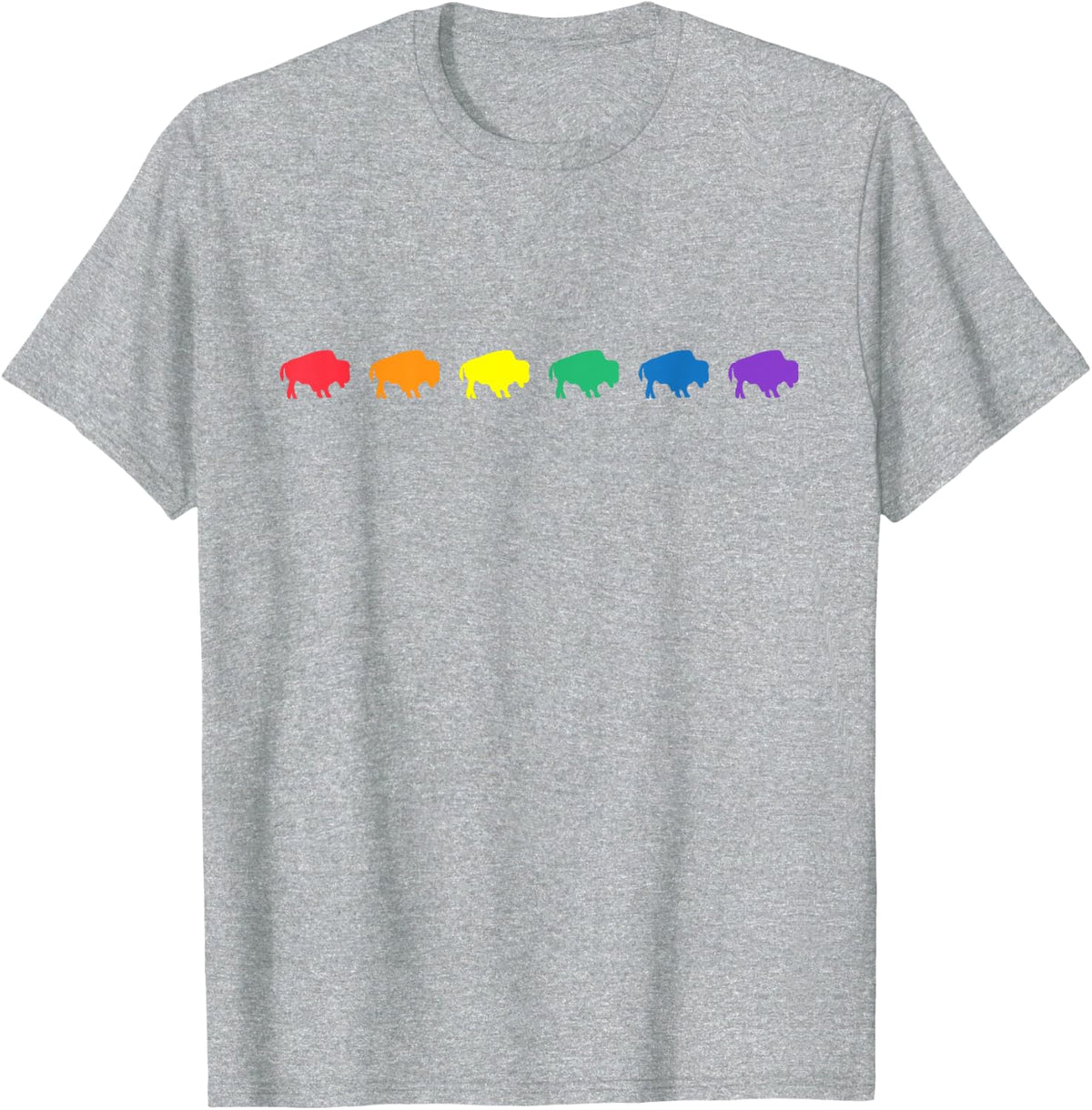 Gay Pride Buffalo NY Pride Week Rainbow Colors LGBTQ Ally T-Shirt - Heather Grey