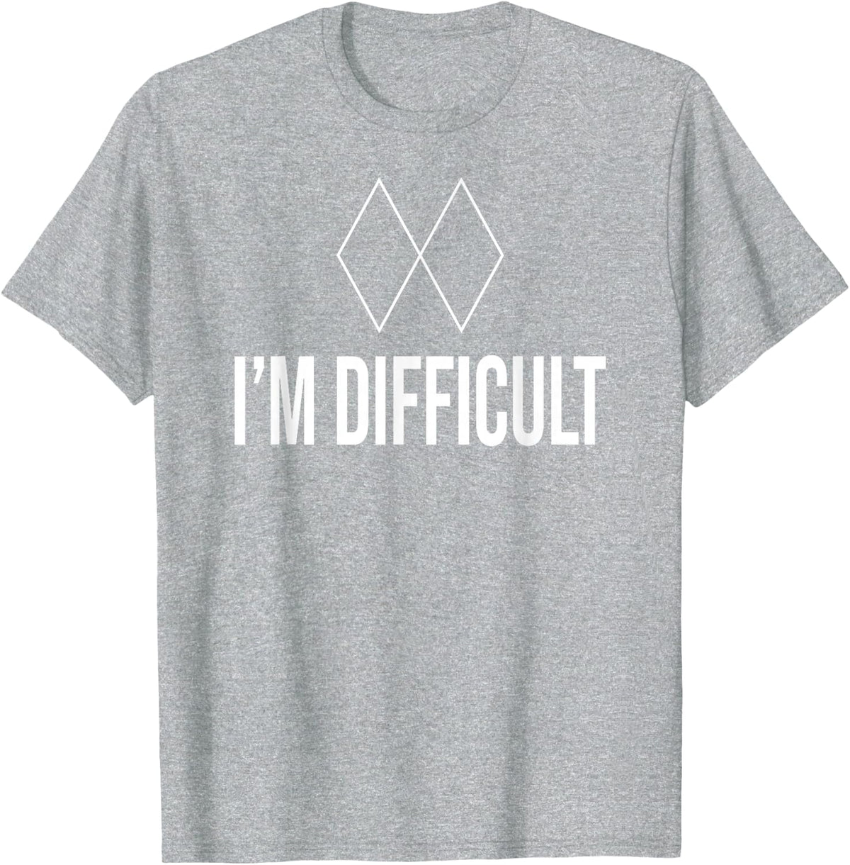 Im Difficult Black Diamond T-Shirt Kids Mens And Womens Ski T-Shirt - Heather Grey