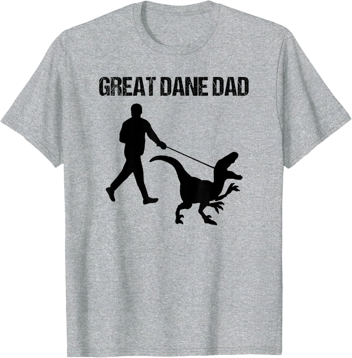 Great Dane dad Dinosaur T-Shirt - Heather Grey