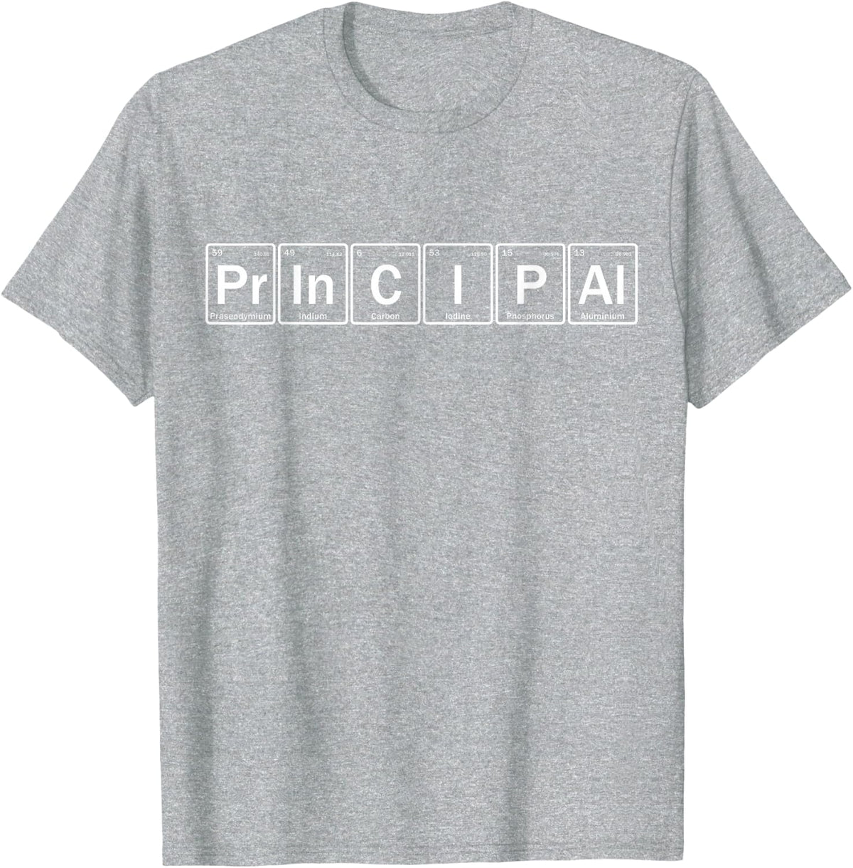 School Principal in Periodic Table Elements T-Shirt - Heather Grey