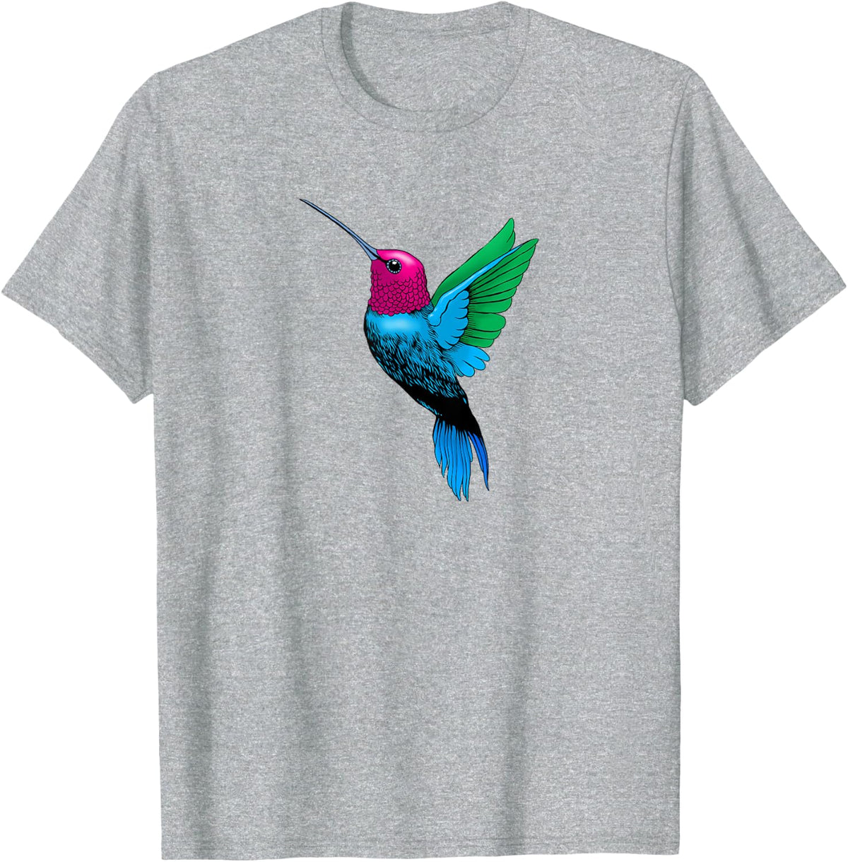 Beautiful Hummingbird Bird Watcher Birder T-shirt T-Shirt - Heather Grey