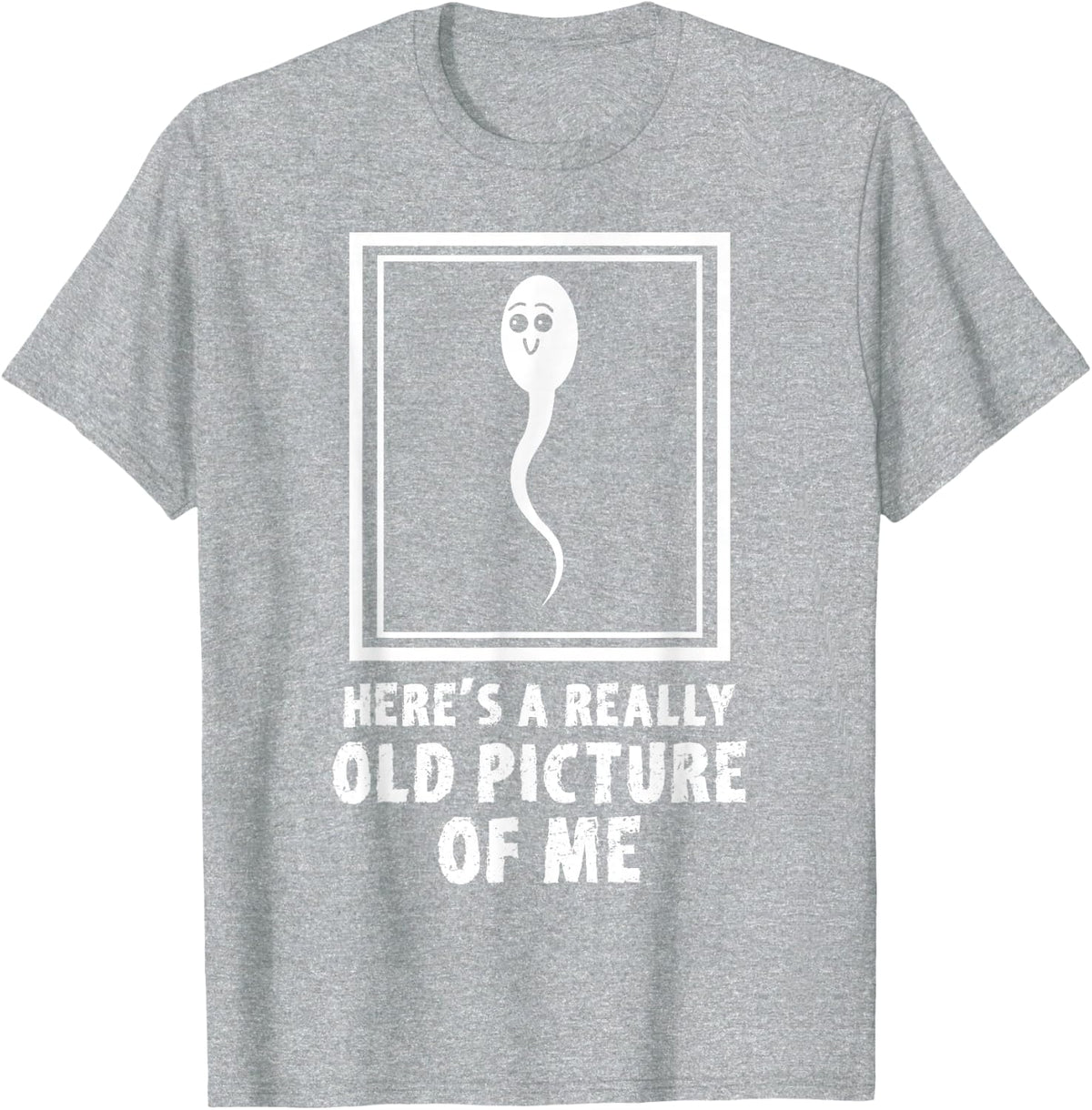 Here's A Really Old Picture Of Me Funny Sperm Meme T-Shirt - Heather Grey