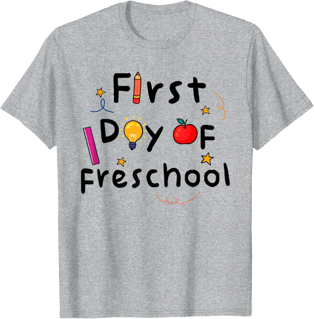 First Day Of Preschool Cute Back To School Teacher Student T-Shirt - Heather Grey