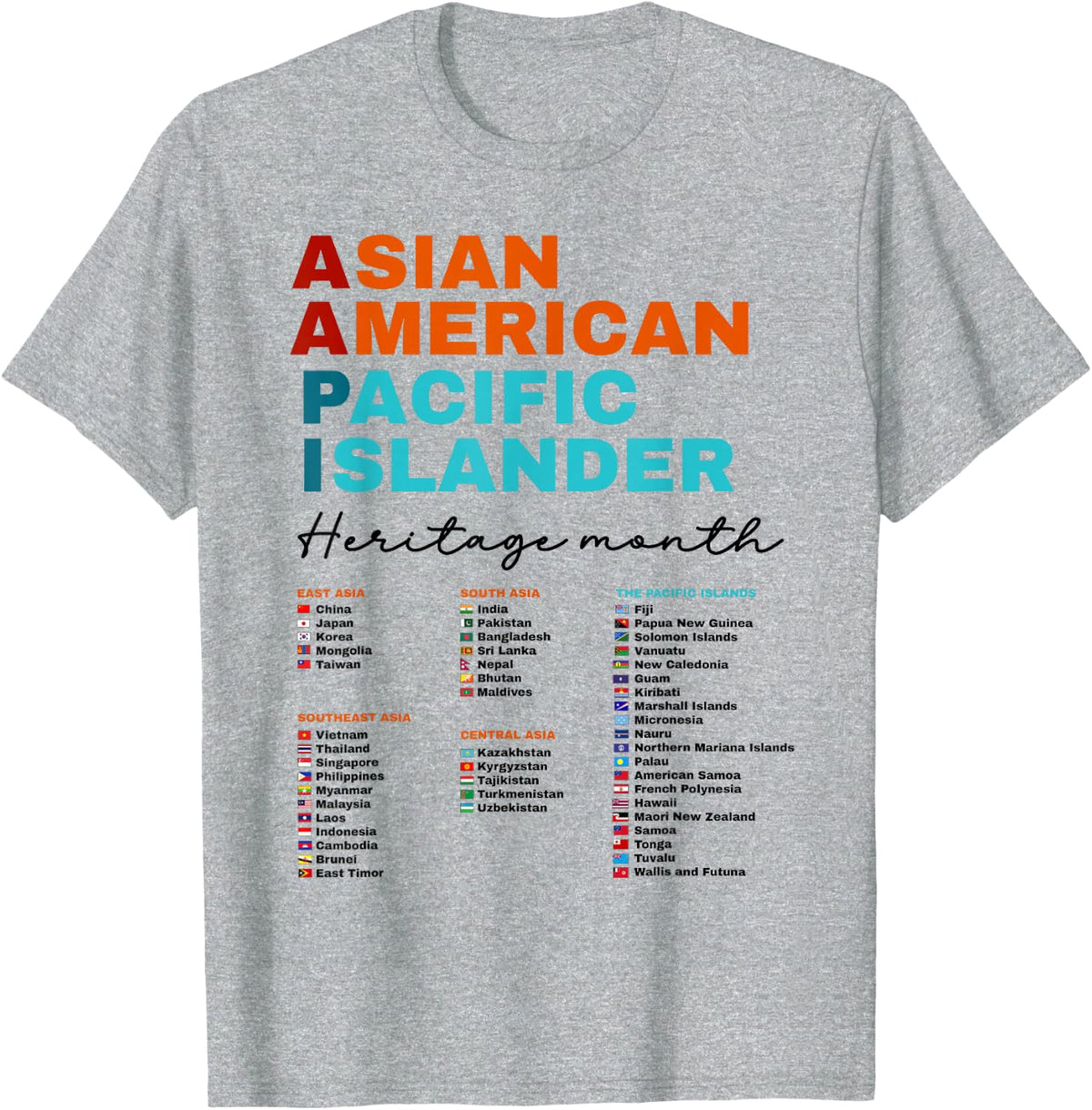 AAPI Asian American and Pacific Islander Heritage Month 2024 T-Shirt - Heather Grey