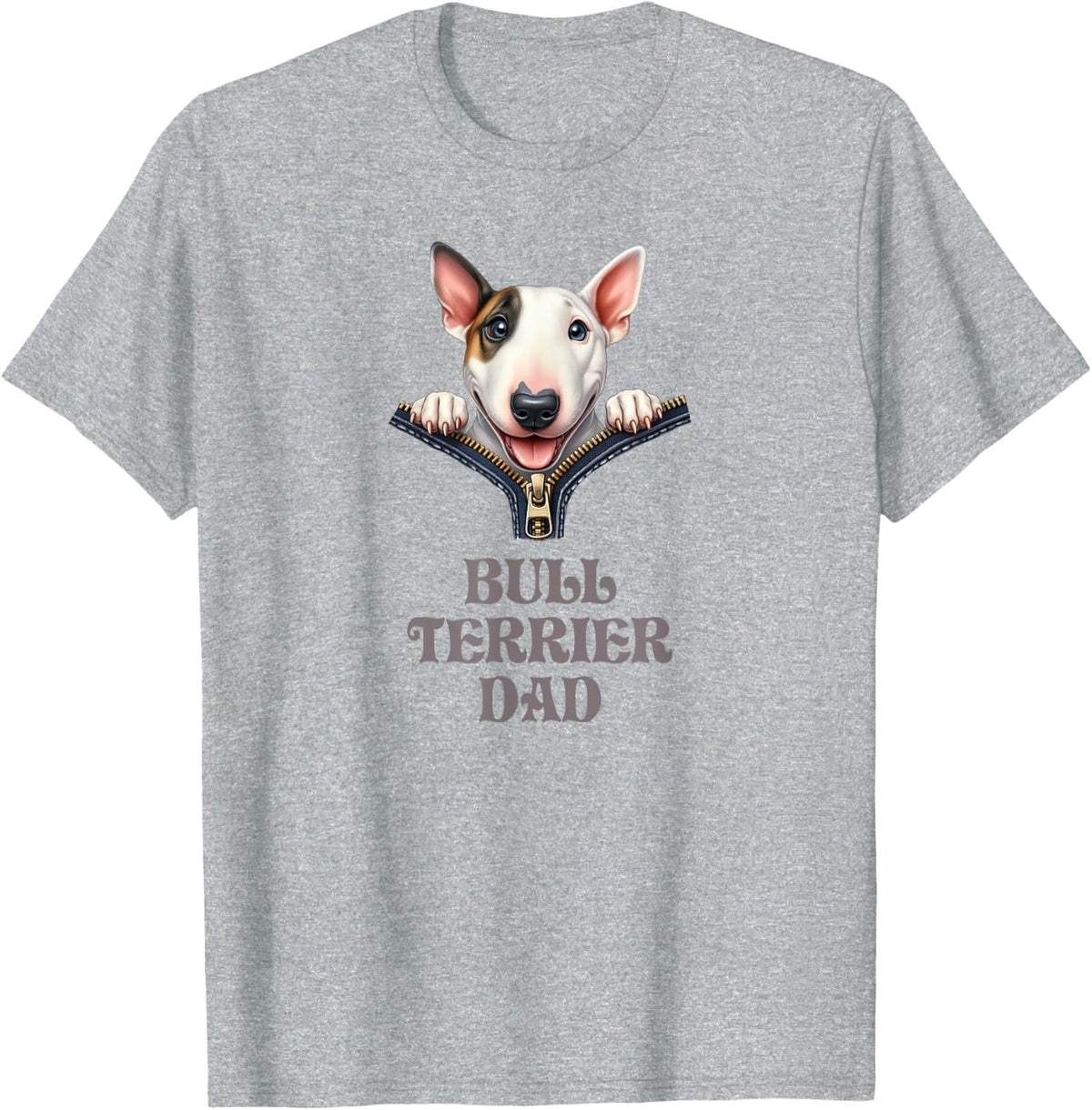 Bull Terrier Dad T-Shirt - Heather Grey