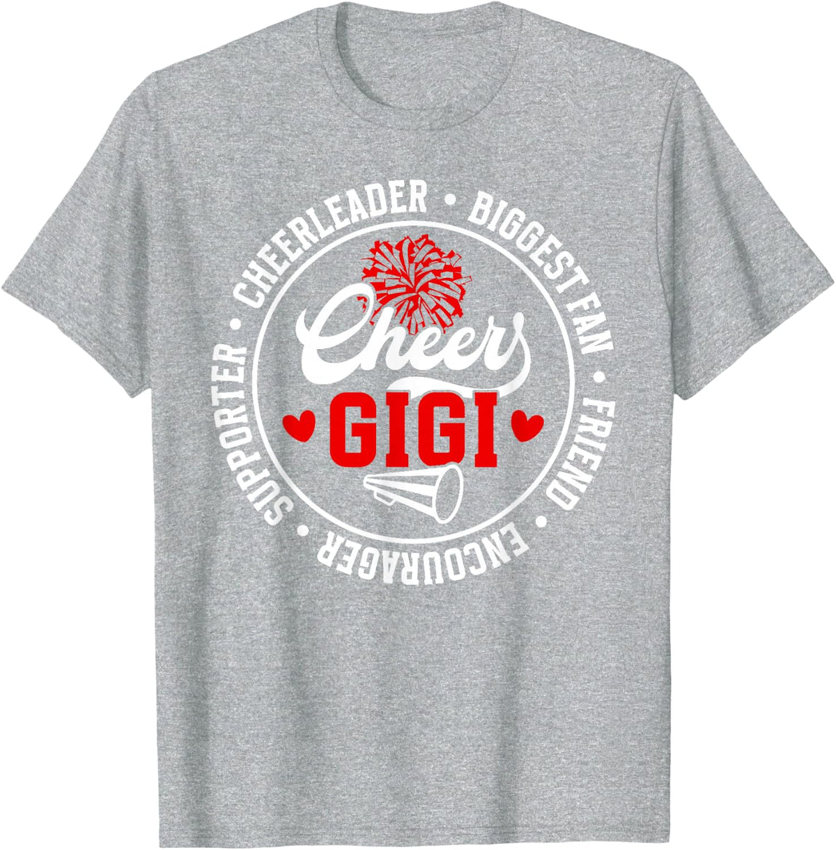 Cheer Gigi Best Gigi of A Cheerleader Gigi Grandma T-Shirt - Heather Grey