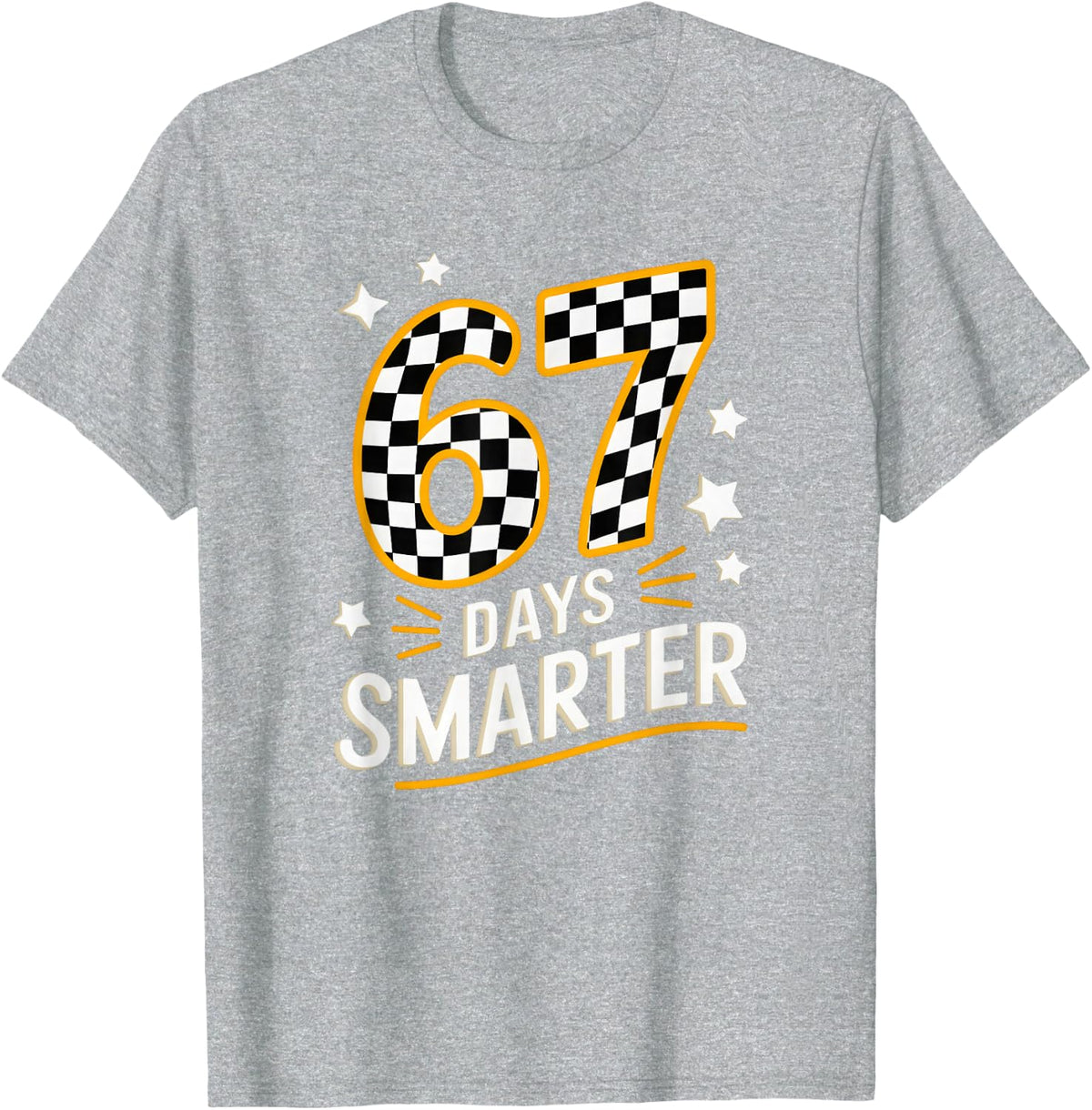 67 Days of School Funny Teacher T Shirts Tees for Women Men Student Day Smarter - Heather Grey