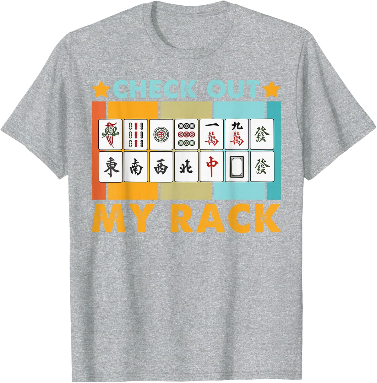 Mahjong Player Mahjong Lover Chinese Check Out My Rack T-Shirt - Heather Grey