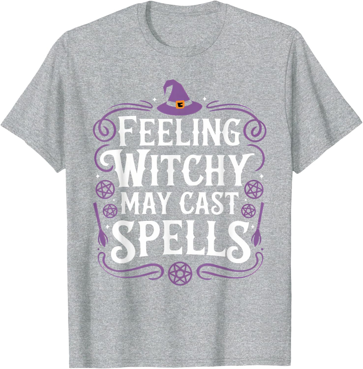 Feeling Witchy May Casting Spells Witch Witchcraft T-Shirt - Heather Grey