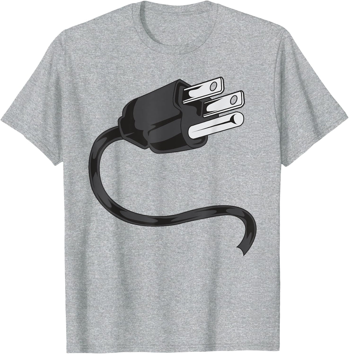Electrical Outlet Plug and Socket Couples Costume Halloween T-Shirt - Heather Grey