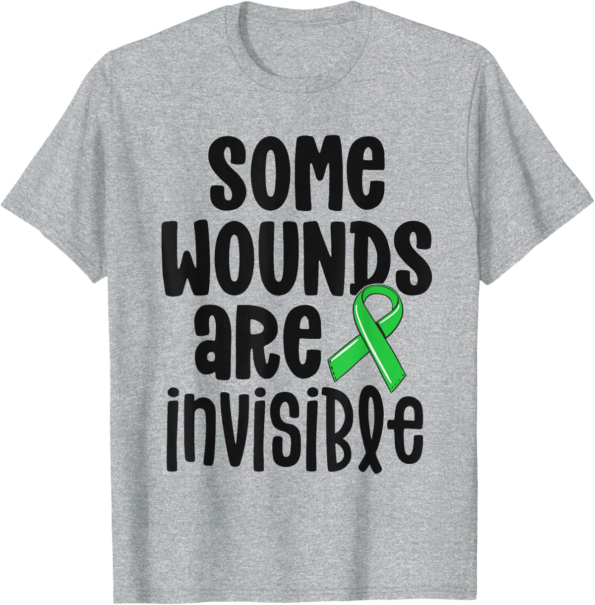 Mental Health Awareness Shirt Some Wounds Are Invisible T-Shirt - Heather Grey