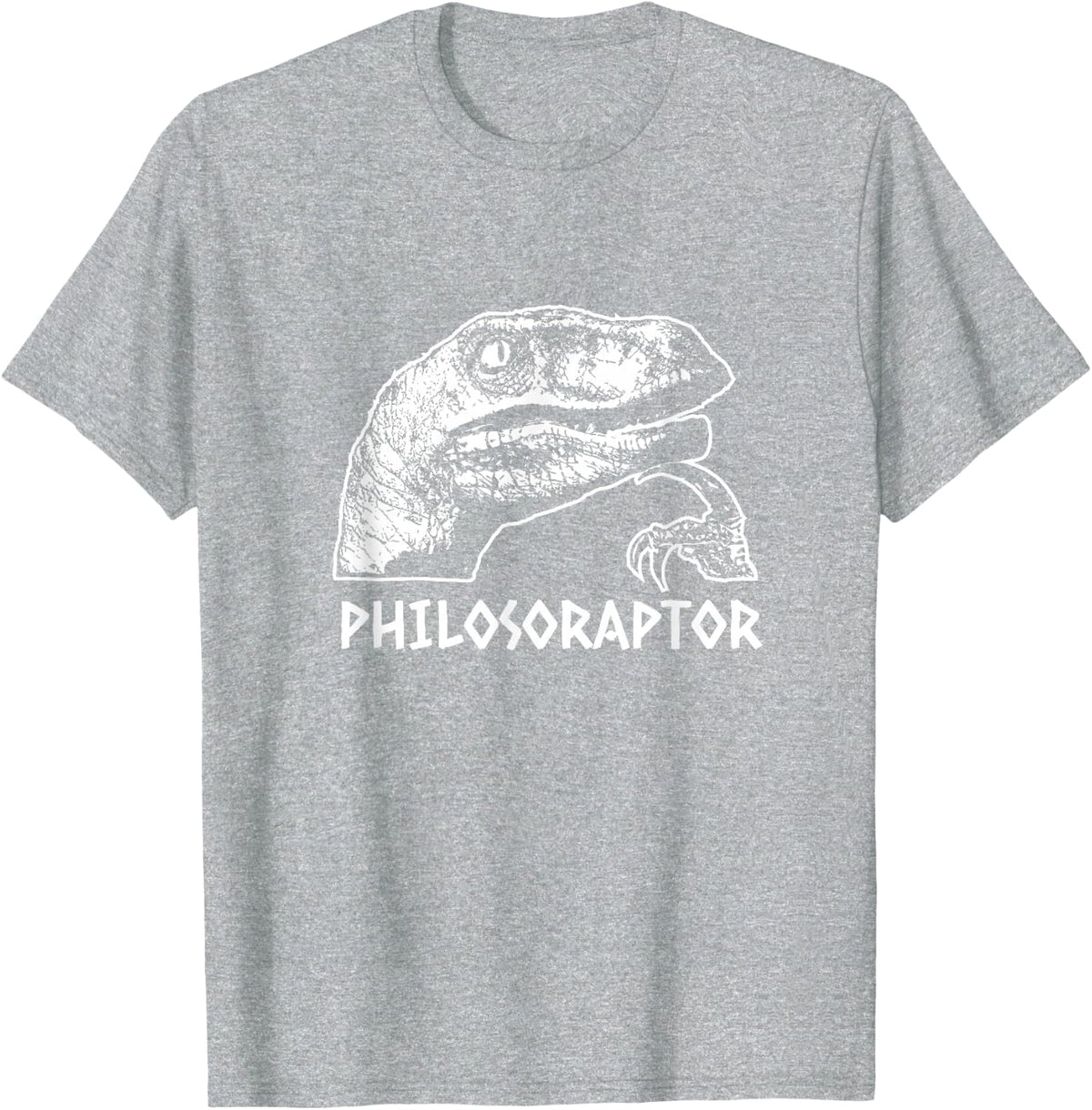 Philosoraptor Meme - Philosophy Dinosaur T-Shirt - Heather Grey