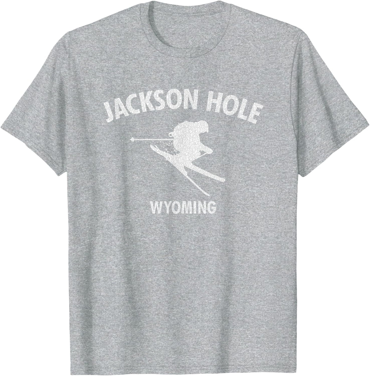 Jackson Hole Wyoming Skiing T-Shirt Ski Gift Tee T-Shirt - Heather Grey