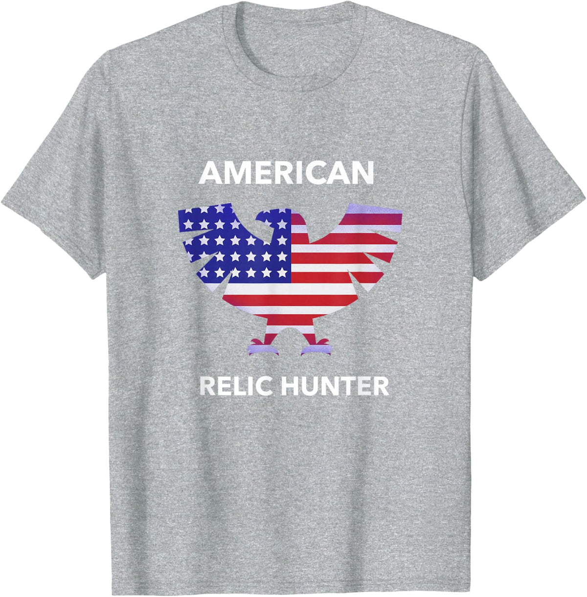 American Relic Hunter Metal Detecting American Flag Eagle T-Shirt - Heather Grey