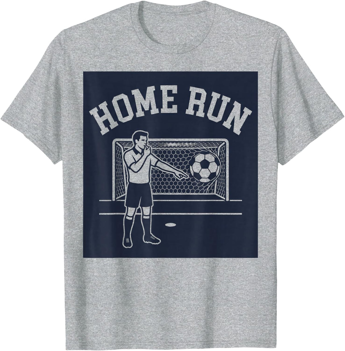 Home Run Tshirt Soccer Referee Funny Baseball Touchdown T-Shirt - Heather Grey