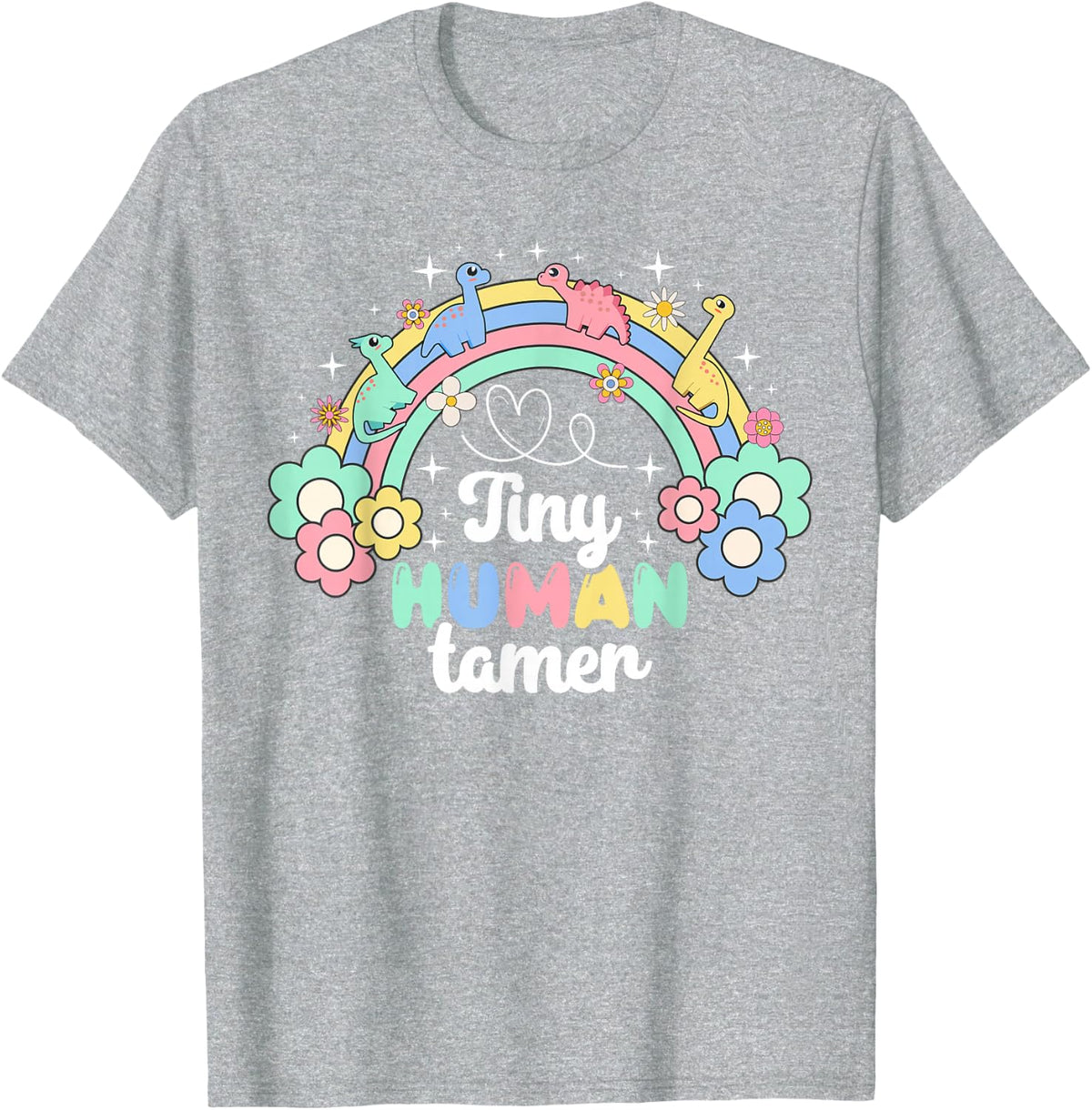 Tiny Human Tamer Preschool Teacher Preschool Teaching T-Shirt - Heather Grey