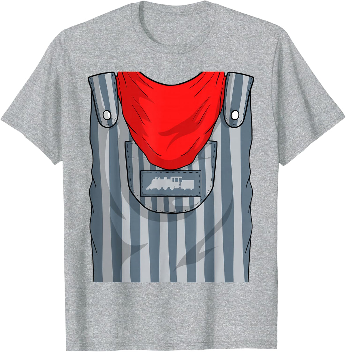Train Engineer Costume Easy Halloween Gift Railroad Lover T-Shirt - Heather Grey