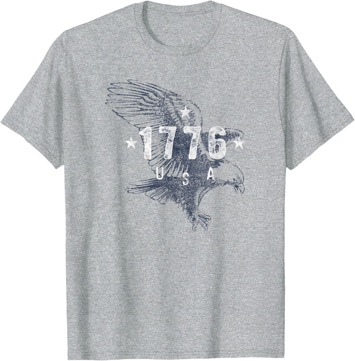 4th of July 1776 USA Great Bald Eagle T-Shirt - Heather Grey