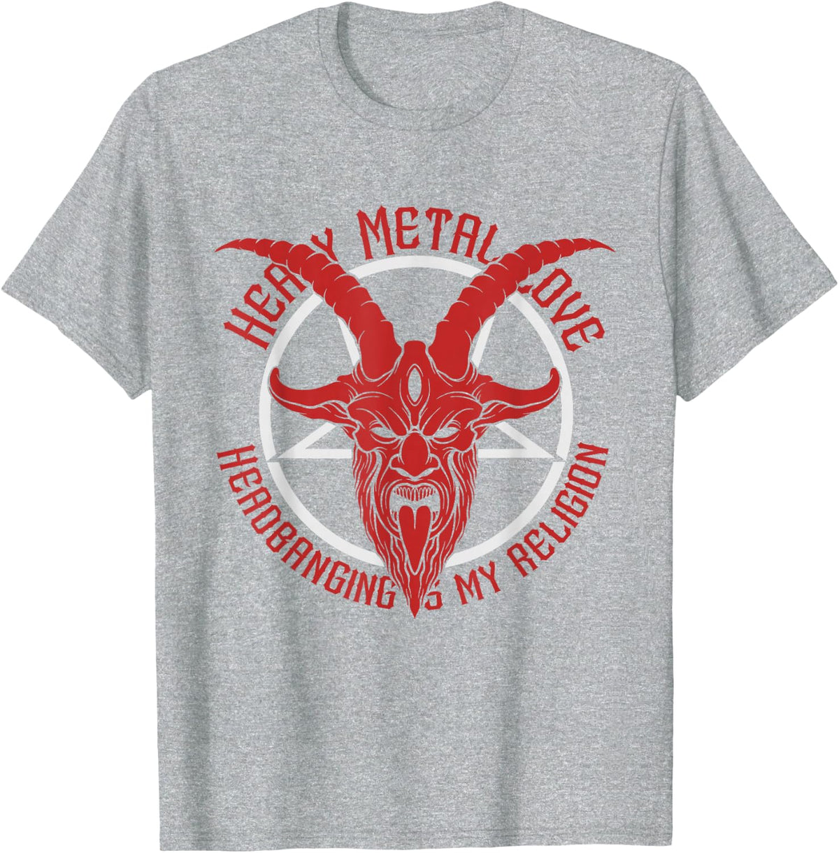Heavy Metal Headbanging Is My Religion T-Shirt - Heather Grey