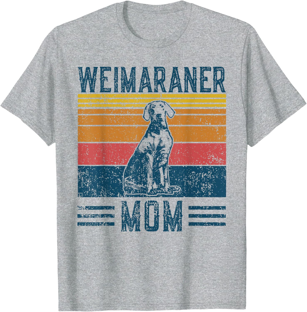 Dog Weimaraner Mom - Vintage Weimaraner Mom T-Shirt - Heather Grey
