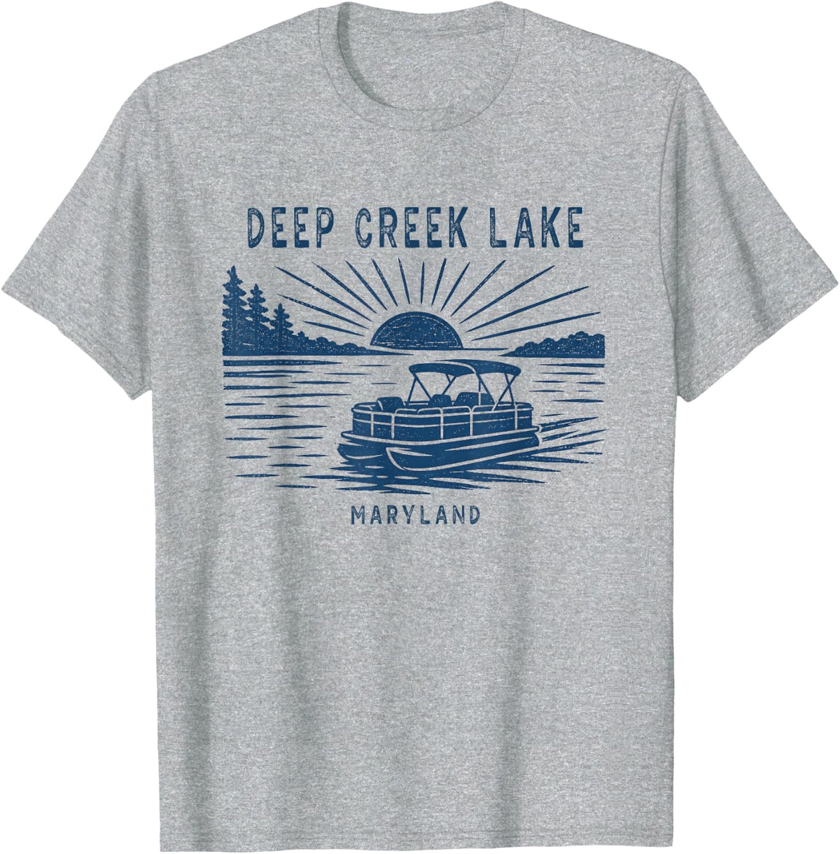 Vintage Deep Creek Lake Maryland Outdoors Vacation T-Shirt - Heather Grey